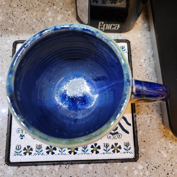 Drip Glaze Studio Art Pottery Coffee Cup Mug Signed Hand Made 4" Tall - Picture 3 of 8